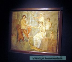 Pezzo di un intonaco, raffigurante Cleopatra e le Ancelle