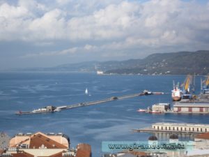 Panorama del golfo di Trieste, veduta dai bastioni del Castello