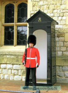 La Torre di Londra, la guardia davanti alla Torre contenente i Gioielli della Corona