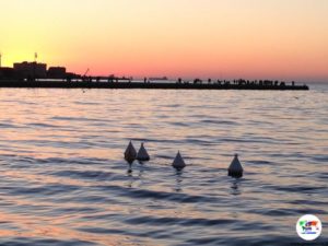 Il Molo audace di Trieste al tramonto