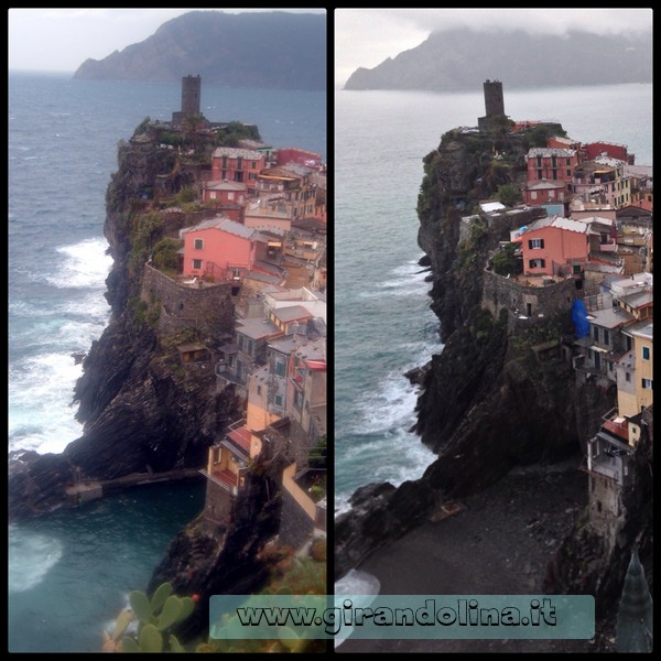 La nuova spiaggia, prima e dopo l' alluvione di Vernazza