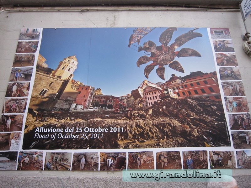 Il Cartellone esplicativo dell' alluvione di Vernazza