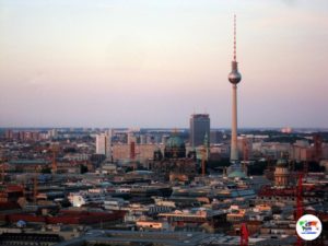 Berlino al tramonto veduta dal Panorama Punkt