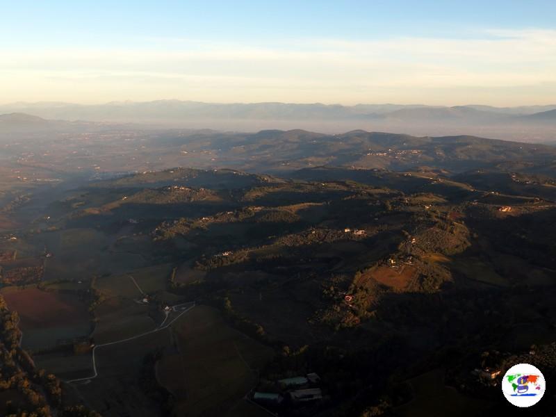 I 10 migliori paesaggi toscani- panorama dalla mongolfiera