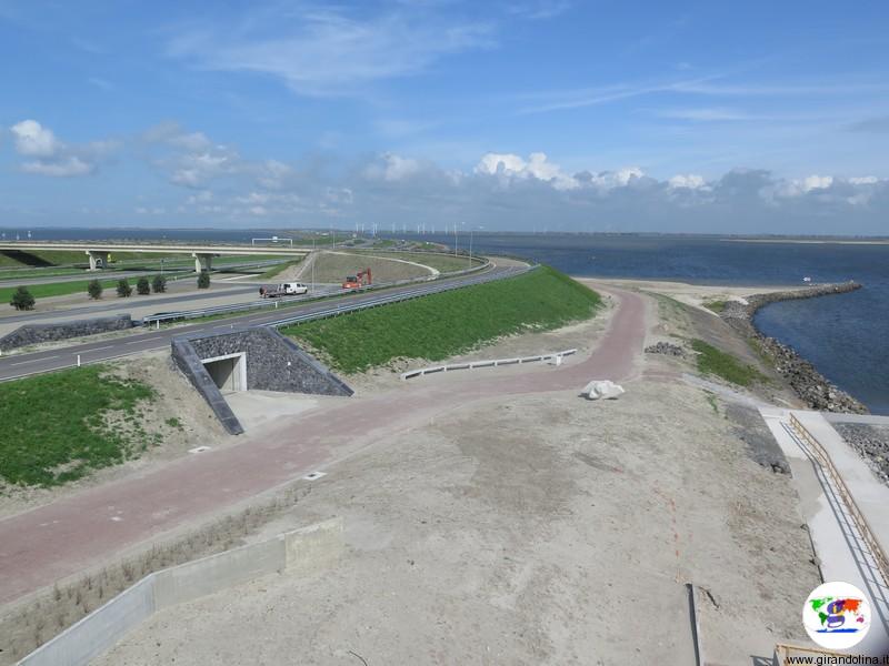 Afsluitdijk Wadden Center,l'IJsselmeer 