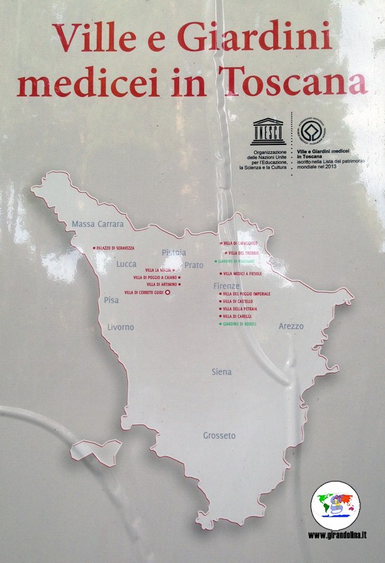 Le Ville Medicee in Toscana - la mappa 