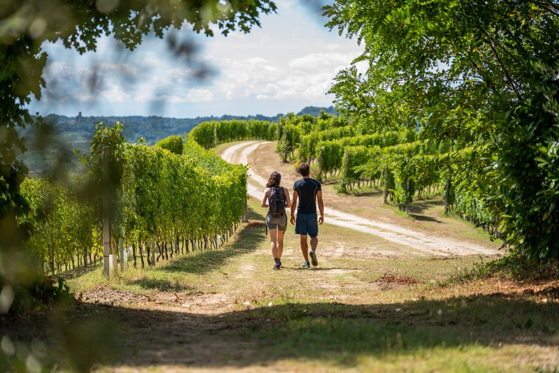 trekking on the road in Piemonte