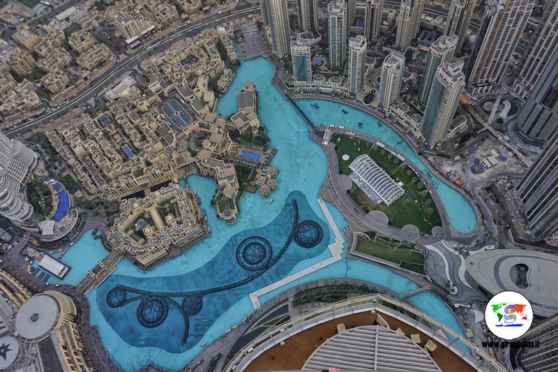 Le Dubai Fountain viste dall'alto
