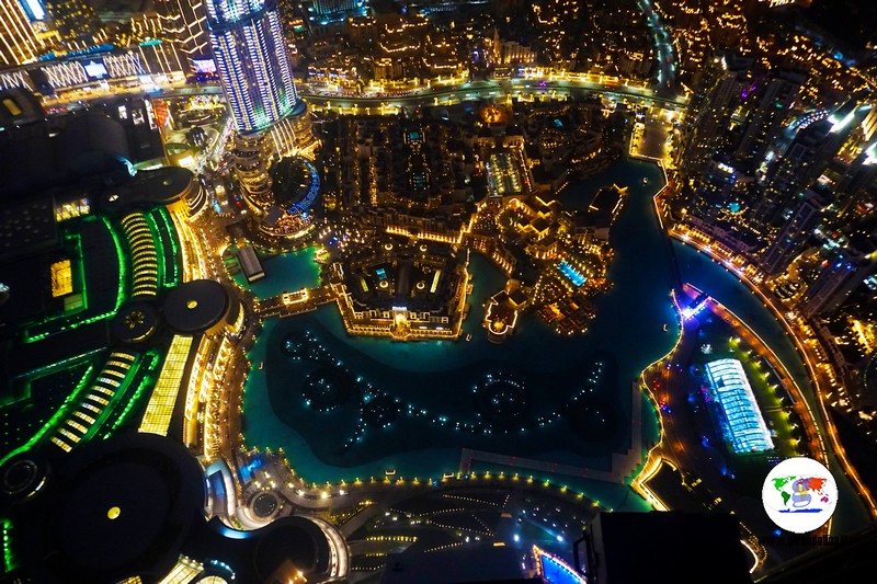 Le Dubai Fountain viste dall'alto