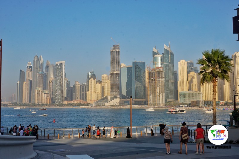 Dubai Marina vista da Bluewaters Island