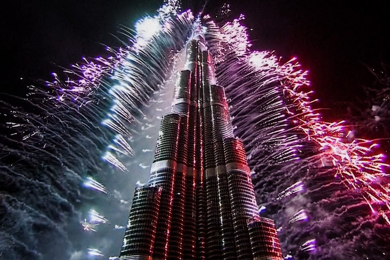 I fuochi d'artificio di Capodanno a Dubai