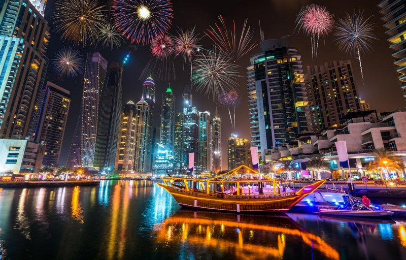 Fuochi artificio di capodanno a Dubai